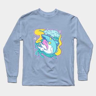 "Bloated" Shark Out Of Water Long Sleeve T-Shirt